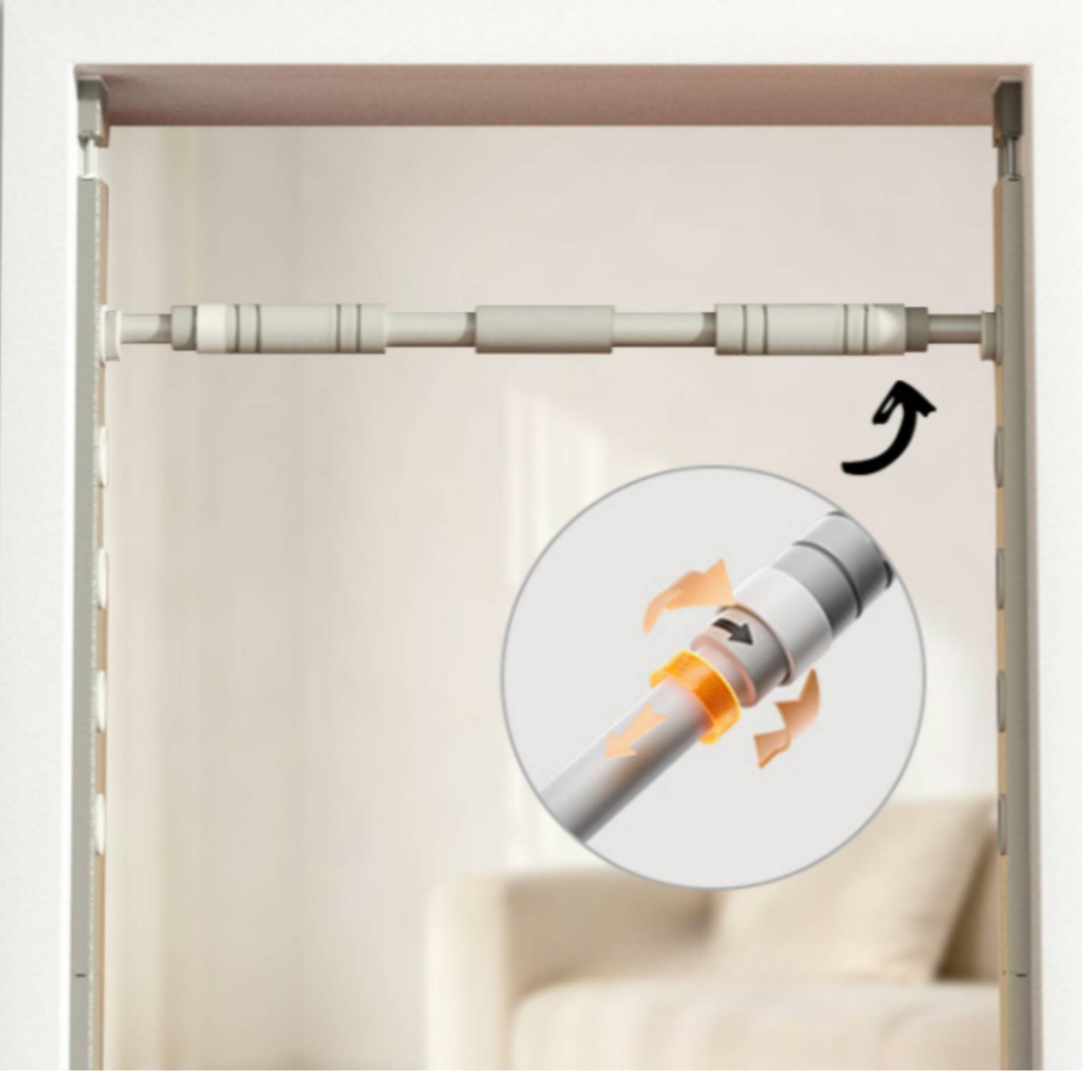 Pull Up Bar - Telescoping Door-Frame Pull-up Bar Long-Lasting No-Drill
